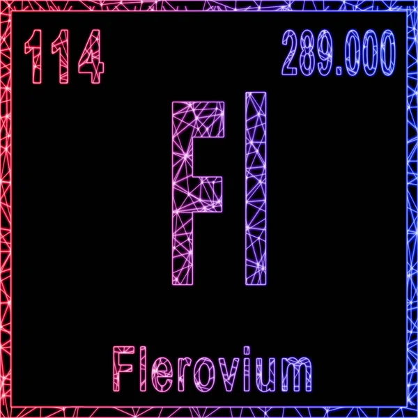 Flerovium化学元素 带有原子序数和原子量的符号 — 图库照片