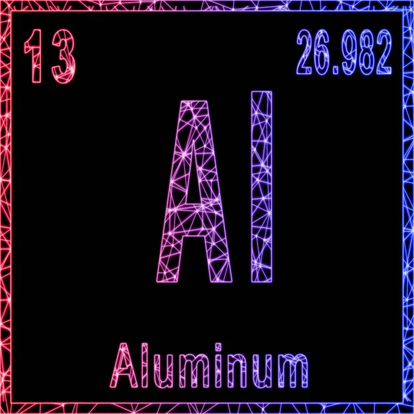 Aluminiowy Pierwiastek Chemiczny Podpisz Liczbą Atomową Masą Atomową — Zdjęcie stockowe