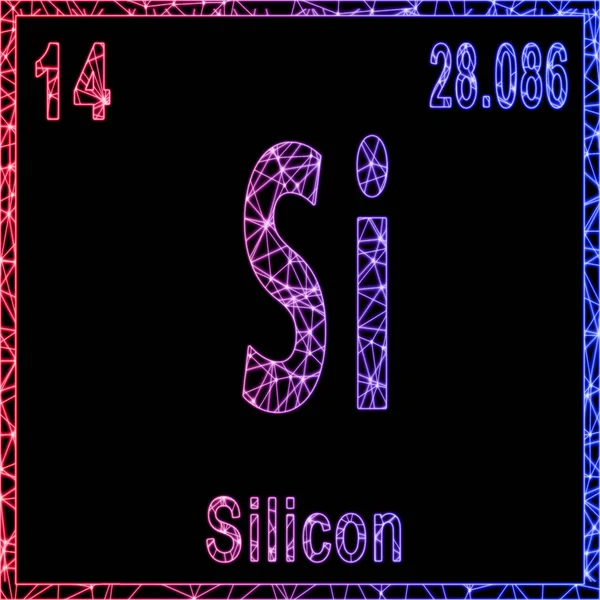 Silicon Chemical Element Sign Atomic Number Atomic Weight — Φωτογραφία Αρχείου