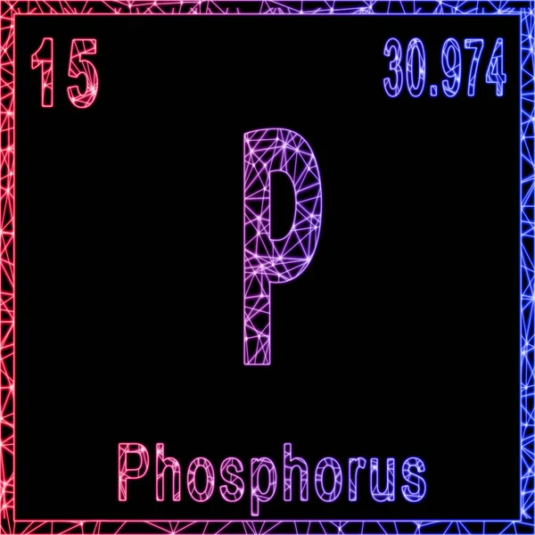 Phosphor Kemisk Grundstof Sign Med Atomnummer Atomvægt - Stock-foto