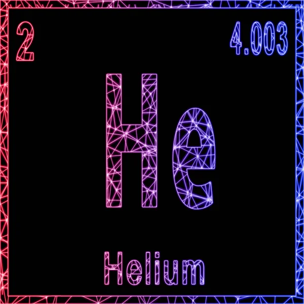 ヘリウム化学元素原子番号と原子量でサイン — ストック写真