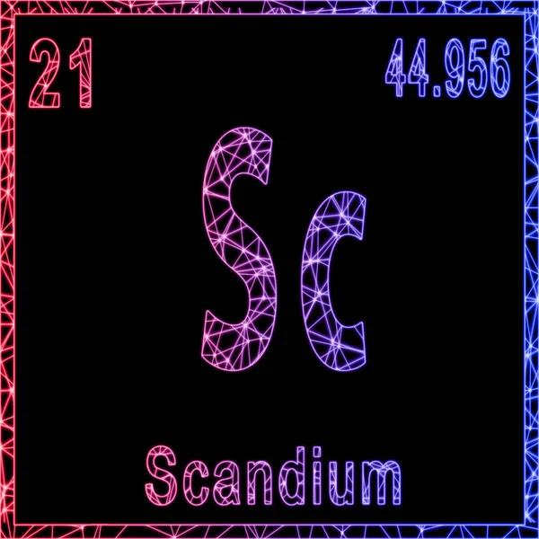 Scandium Élément Chimique Signe Avec Numéro Atomique Poids Atomique — Photo