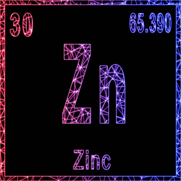 Zinc Chemical Element Sign Atomic Number Atomic Weight — Stock Photo, Image