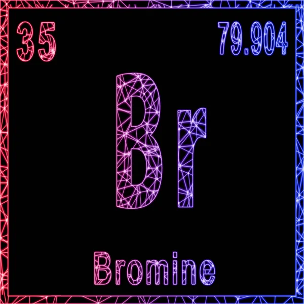 Bromine Chemical Element Sign Atomic Number Atomic Weight — Φωτογραφία Αρχείου