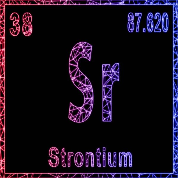 Strontium Chemisches Element Zeichen Mit Ordnungszahl Und Atomgewicht — Stockfoto