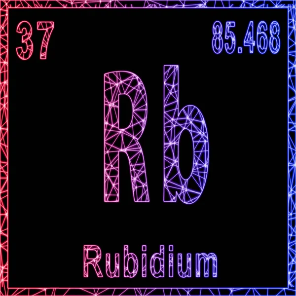 Химический Элемент Рубидия Знак Атомным Номером Атомной Массой — стоковое фото