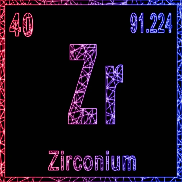 Zirkonium Chemisches Element Zeichen Mit Ordnungszahl Und Atomgewicht — Stockfoto