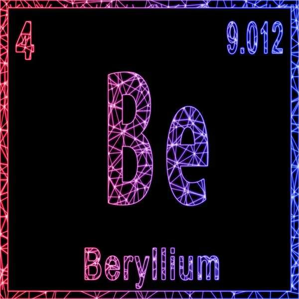 Berillium Kémiai Elem Jelzés Atomszámmal Atomtömeggel — Stock Fotó