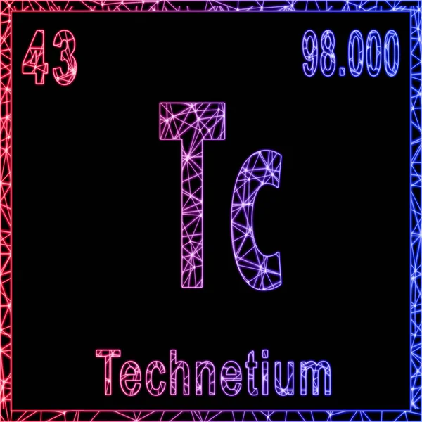 Elemento Químico Technetium Sinal Com Número Atômico Peso Atômico — Fotografia de Stock