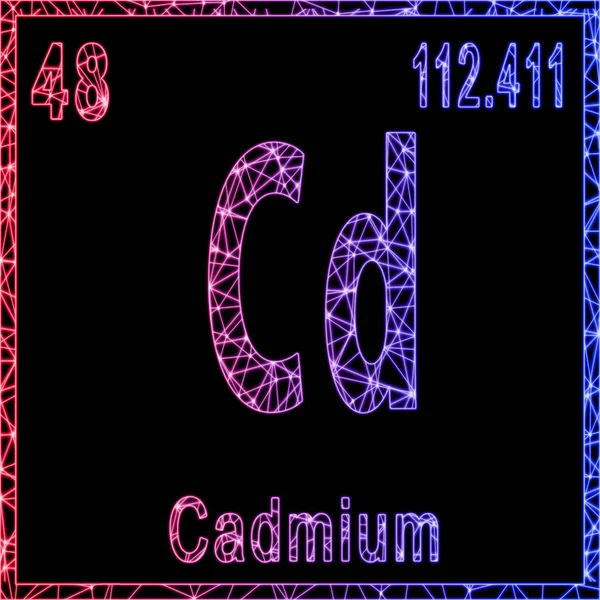 Cadmium Chemisches Element Zeichen Mit Ordnungszahl Und Atomgewicht — Stockfoto