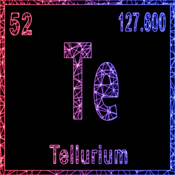 Tellurium Chemical Element Sign Atomic Number Atomic Weight — Φωτογραφία Αρχείου