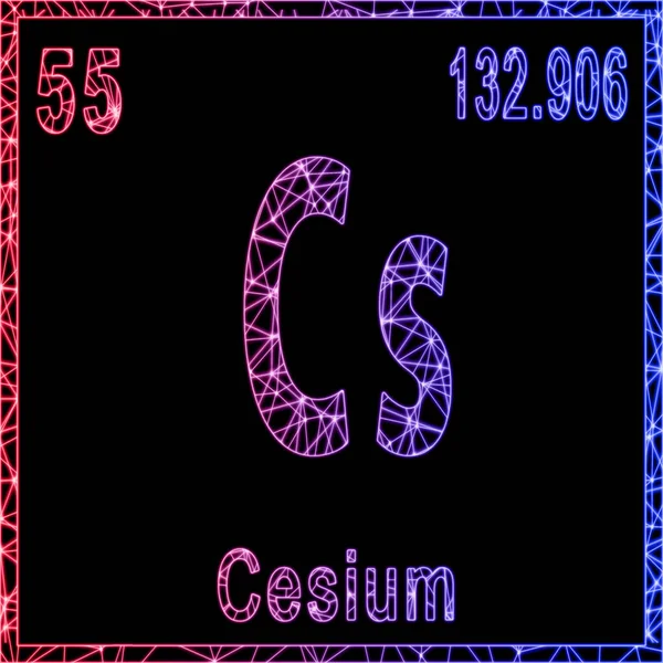 Химический Элемент Цезия Знак Атомным Номером Атомной Массой — стоковое фото