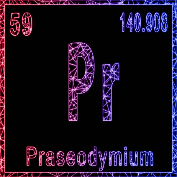 Élément Chimique Praseodymium Signe Avec Numéro Atomique Poids Atomique — Photo