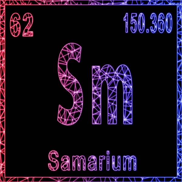 Samarium Chemisches Element Zeichen Mit Ordnungszahl Und Atomgewicht — Stockfoto