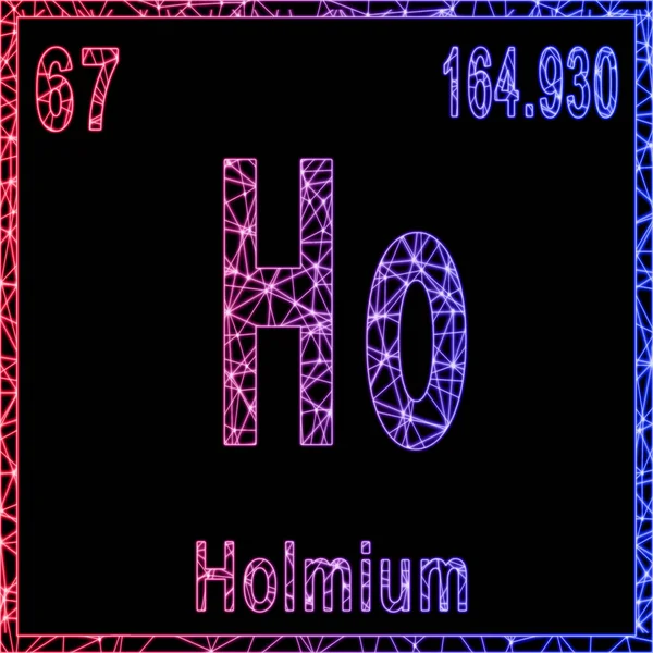 Élément Chimique Holmium Signe Avec Numéro Atomique Poids Atomique — Photo