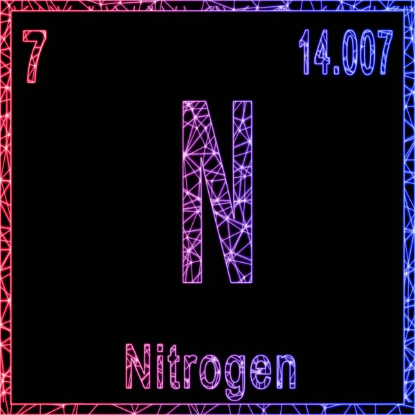 Nitrogen Chemical Element Sign Atomic Number Atomic Weight — Φωτογραφία Αρχείου