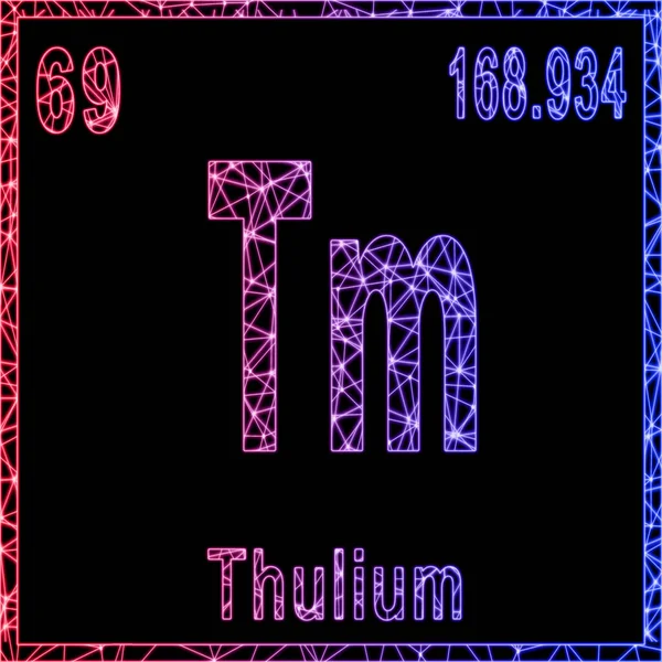 Élément Chimique Thulium Signe Avec Numéro Atomique Poids Atomique — Photo