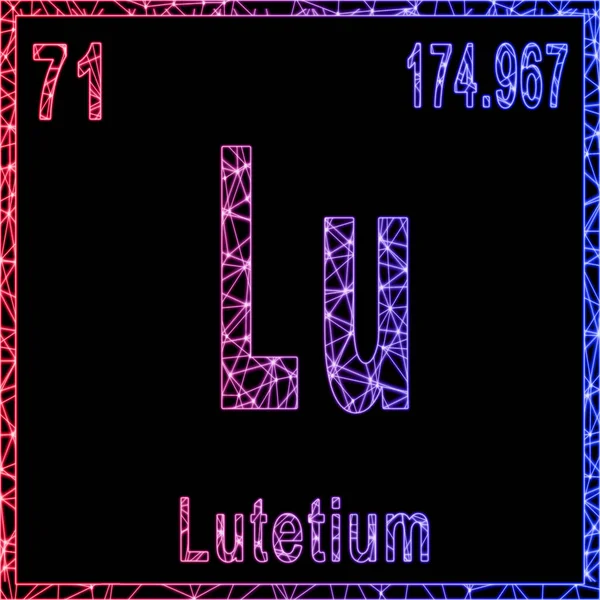Lutetium Chemisch Element Teken Met Atoomnummer Atoomgewicht — Stockfoto