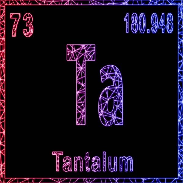 Tantalum Kimyasal Elementi Atom Numarası Atom Ağırlığı Ile Imzala — Stok fotoğraf