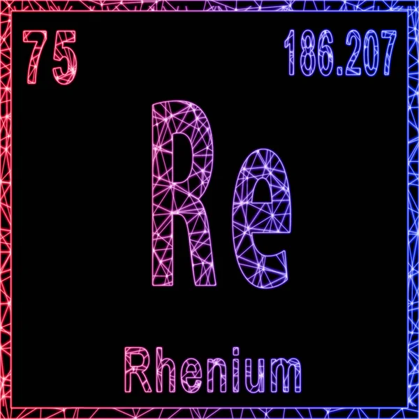 Rhenium Chemisches Element Zeichen Mit Ordnungszahl Und Atomgewicht — Stockfoto