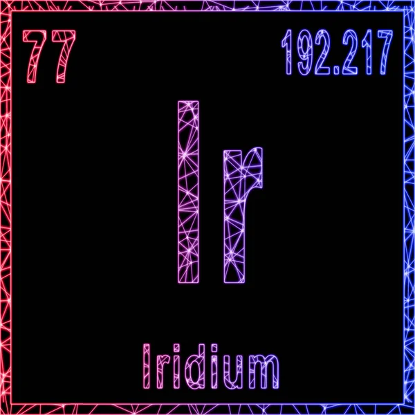 Iridium Chemical Element Sign Atomic Number Atomic Weight — 图库照片