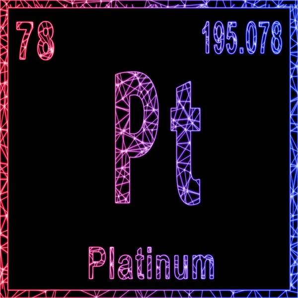 Платиновий Хімічний Елемент Знак Атомним Числом Атомною Вагою — стокове фото