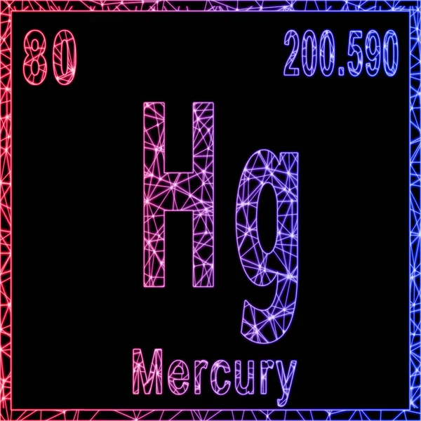 Mercury Chemical Element Sign Atomic Number Atomic Weight — Φωτογραφία Αρχείου