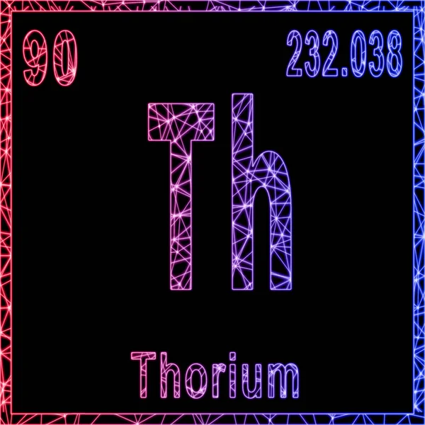 Tórium Kémiai Elem Jelzés Atomszámmal Atomtömeggel — Stock Fotó