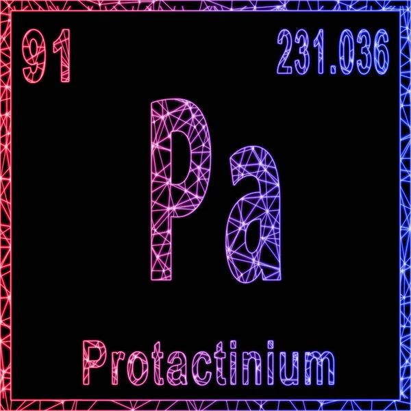 Chemisches Element Protaktinium Zeichen Mit Ordnungszahl Und Atomgewicht — Stockfoto