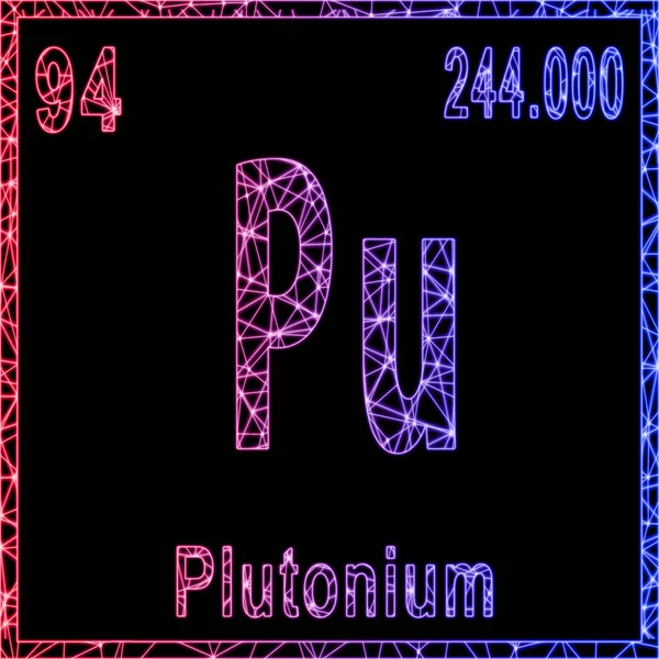 Élément Chimique Plutonium Signe Avec Numéro Atomique Poids Atomique — Photo