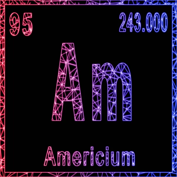 Americium Chemisches Element Zeichen Mit Ordnungszahl Und Atomgewicht — Stockfoto