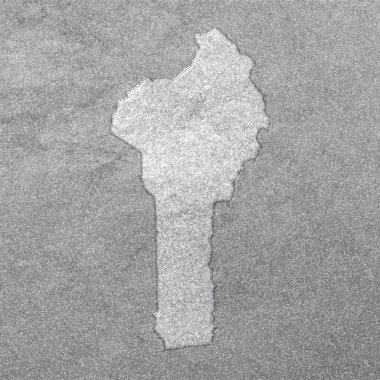Benin haritası, gümüş arkaplan, harita arkaplan