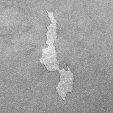 Malawi haritası, gümüş arkaplan, harita arkaplan