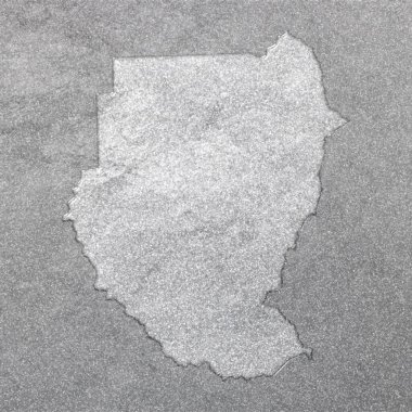 Sudan haritası, gümüş arkaplan, harita arkaplan