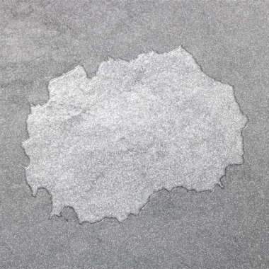 Kuzey Makedonya haritası, gümüş arkaplan, harita arkaplan