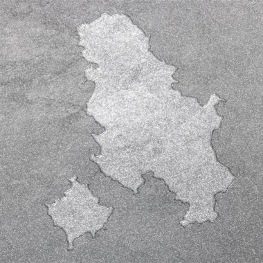 Sırbistan haritası Kosova, gümüş arkaplan, harita geçmişi