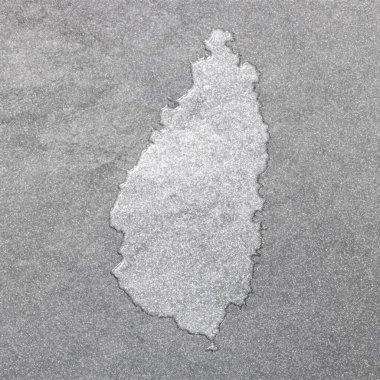 Saint Lucia haritası, gümüş arkaplan, harita arkaplan