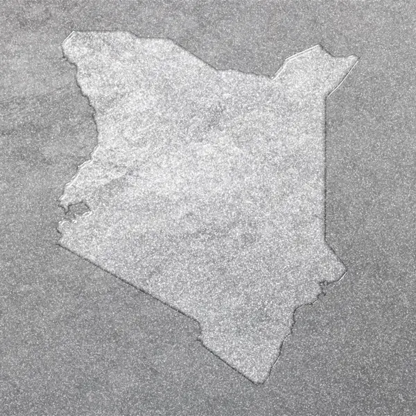 Landkarte Von Kenia Silberner Hintergrund Kartenhintergrund — Stockfoto