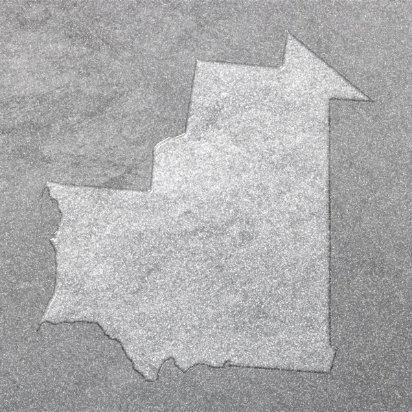 Карта Мавританії Срібне Тло Мапа — стокове фото