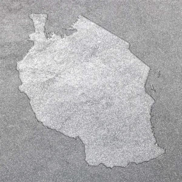 Карта Танзанії Срібне Тло Мапа Фону — стокове фото