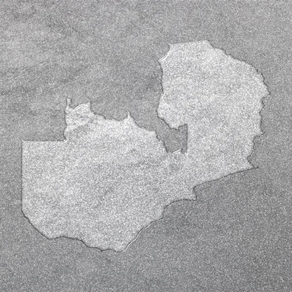 Karte Von Sambia Silberner Hintergrund Kartenhintergrund — Stockfoto