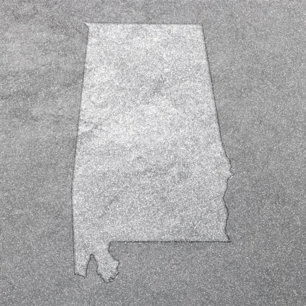 Kaart Van Alabama Zilveren Achtergrond Kaart Achtergrond — Stockfoto
