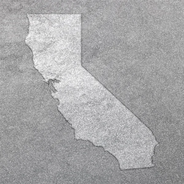 Landkarte Von Kalifornien Silberner Hintergrund Kartenhintergrund — Stockfoto
