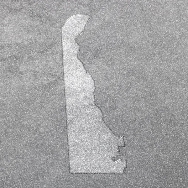 デラウェア州地図 銀の背景 — ストック写真