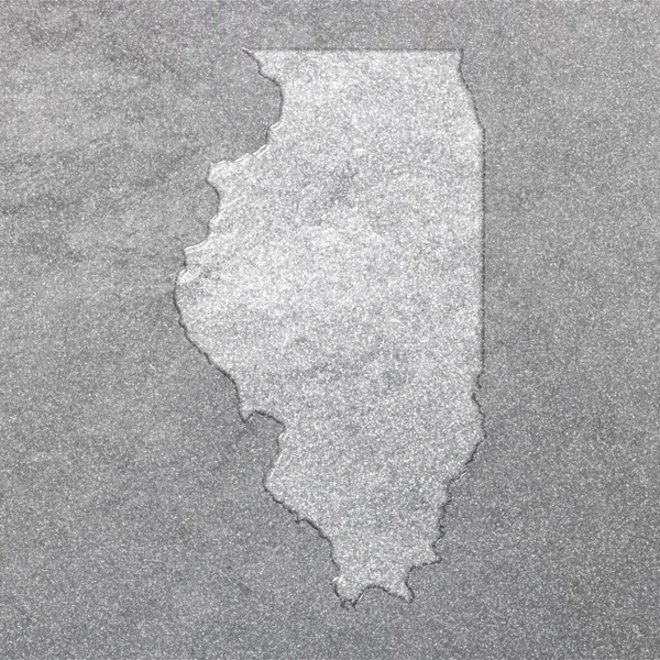Karte Von Illinois Silberner Hintergrund Kartenhintergrund — Stockfoto
