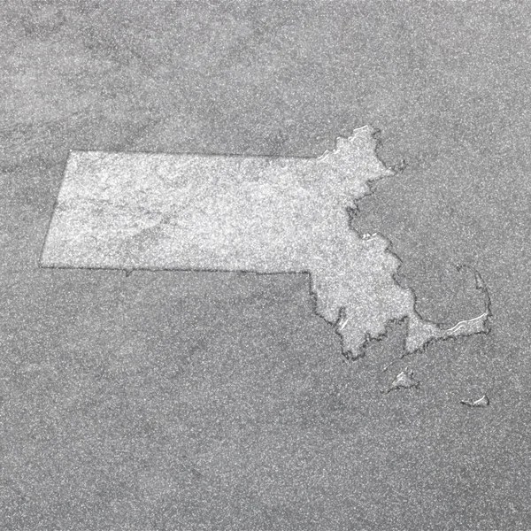 Térkép Massachusetts Ezüst Háttér Térkép Háttér — Stock Fotó