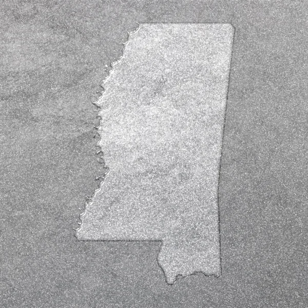 Kaart Van Mississippi Zilveren Achtergrond Kaart Achtergrond — Stockfoto