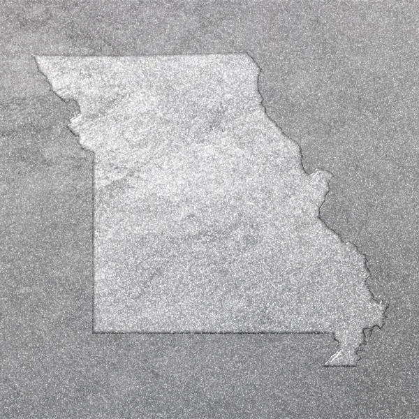 Térkép Missouri Ezüst Háttér Térkép Háttér — Stock Fotó