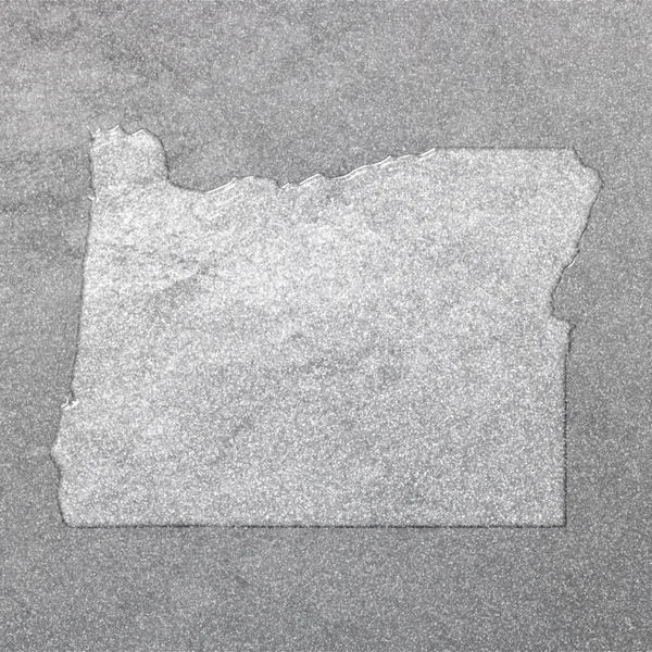 Térkép Oregon Ezüst Háttér Térkép Háttér — Stock Fotó