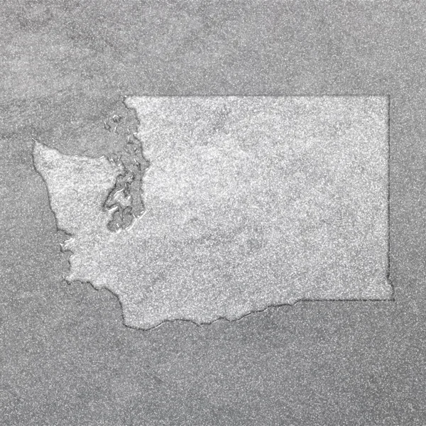 Mapa Washingtonu Stříbrné Pozadí Mapa Pozadí — Stock fotografie